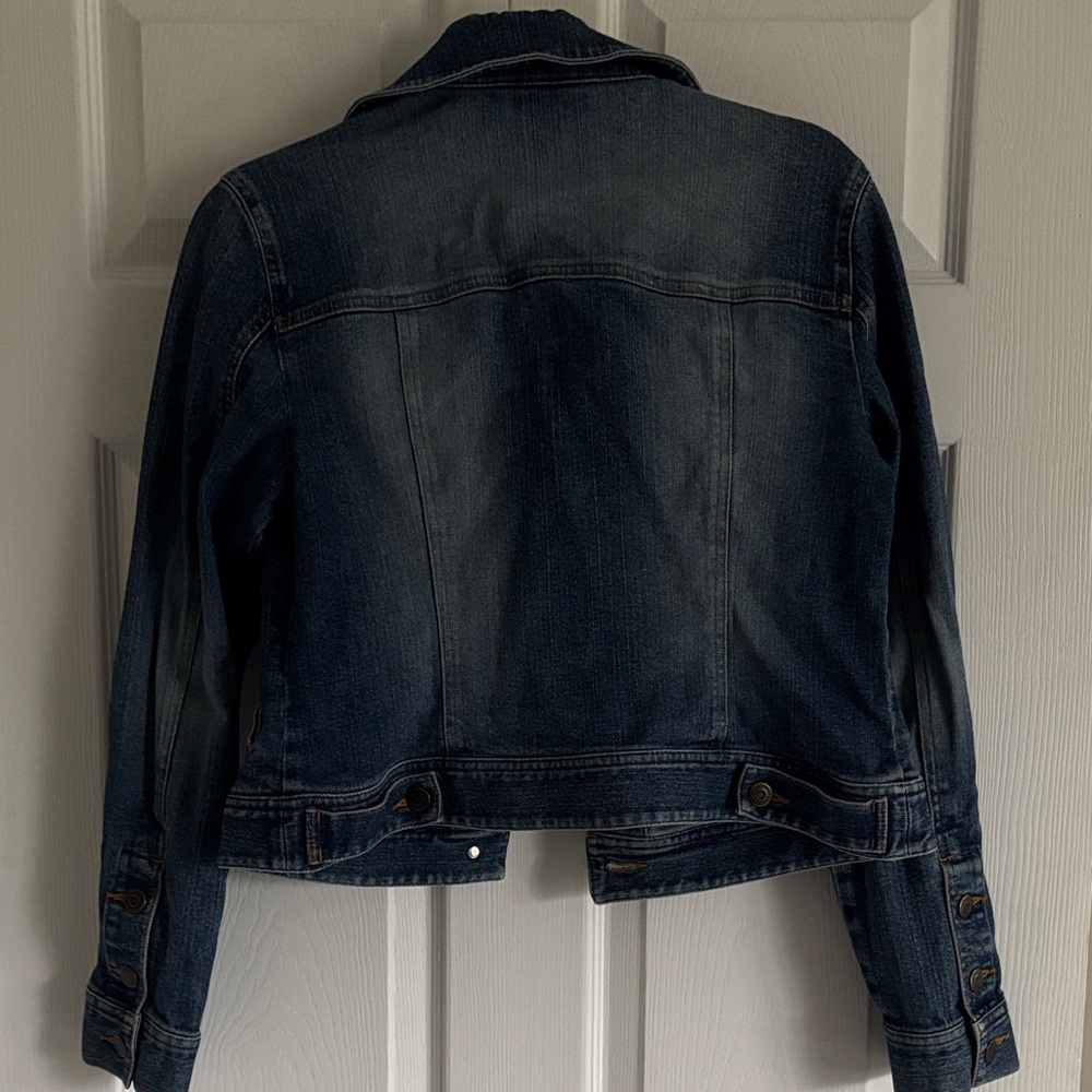 LOFT Dark Blue Denim Jean Jacket - Picture 4 of 4